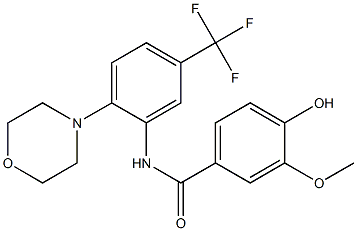 4-hydroxy-3-methoxy-N-[2-(4-morpholinyl)-5-(trifluoromethyl)phenyl]benzamide 结构式