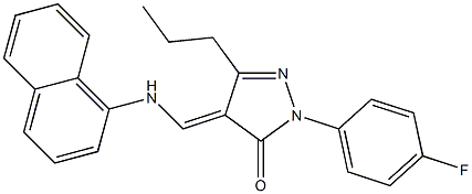 2-(4-fluorophenyl)-4-[(1-naphthylamino)methylene]-5-propyl-2,4-dihydro-3H-pyrazol-3-one 结构式