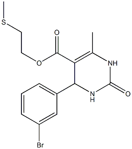 2-(methylsulfanyl)ethyl 4-(3-bromophenyl)-6-methyl-2-oxo-1,2,3,4-tetrahydro-5-pyrimidinecarboxylate 结构式