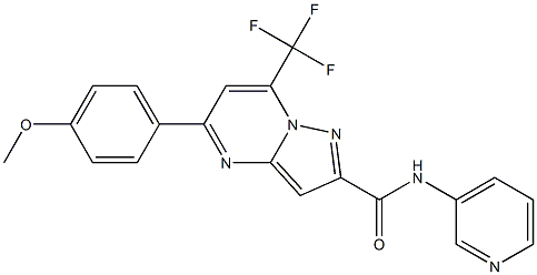 5-(4-methoxyphenyl)-N-(3-pyridinyl)-7-(trifluoromethyl)pyrazolo[1,5-a]pyrimidine-2-carboxamide 结构式