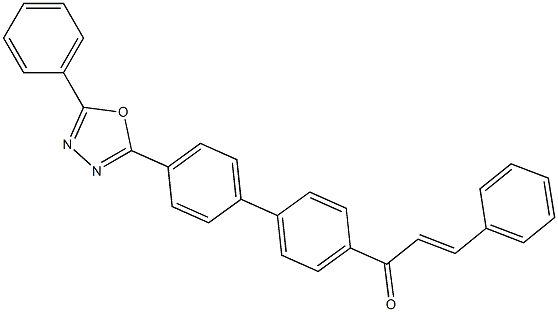 3-phenyl-1-[4'-(5-phenyl-1,3,4-oxadiazol-2-yl)[1,1'-biphenyl]-4-yl]-2-propen-1-one 结构式