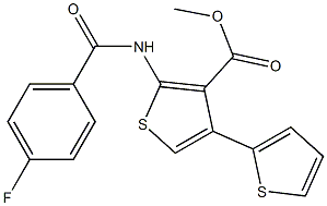 methyl 2-[(4-fluorobenzoyl)amino]-4,2'-bithiophene-3-carboxylate 结构式