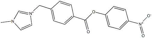 1-methyl-3-{4-[(4-nitrophenoxy)carbonyl]benzyl}-1H-imidazol-3-ium 结构式