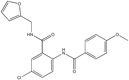 5-chloro-N-(2-furylmethyl)-2-[(4-methoxybenzoyl)amino]benzamide 结构式