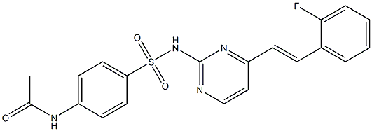 N-{4-[({4-[2-(2-fluorophenyl)vinyl]-2-pyrimidinyl}amino)sulfonyl]phenyl}acetamide 结构式