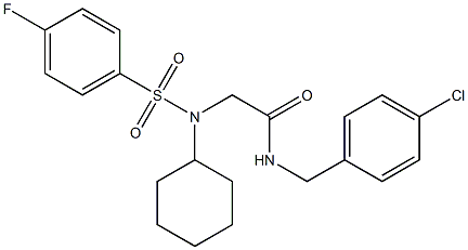 N-(4-chlorobenzyl)-2-{cyclohexyl[(4-fluorophenyl)sulfonyl]amino}acetamide 结构式