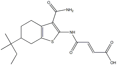 4-{[3-(aminocarbonyl)-6-tert-pentyl-4,5,6,7-tetrahydro-1-benzothien-2-yl]amino}-4-oxo-2-butenoic acid 结构式