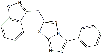 3-[(3-phenyl[1,2,4]triazolo[3,4-b][1,3,4]thiadiazol-6-yl)methyl]-1,2-benzisoxazole 结构式
