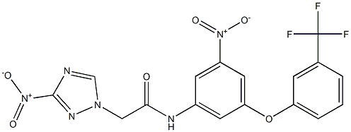 2-{3-nitro-1H-1,2,4-triazol-1-yl}-N-{3-nitro-5-[3-(trifluoromethyl)phenoxy]phenyl}acetamide 结构式