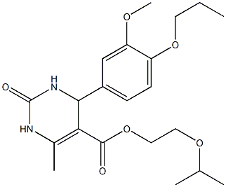 2-isopropoxyethyl 4-(3-methoxy-4-propoxyphenyl)-6-methyl-2-oxo-1,2,3,4-tetrahydro-5-pyrimidinecarboxylate 结构式