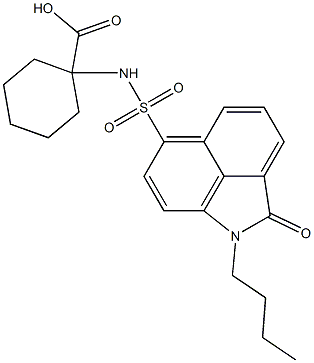1-{[(1-butyl-2-oxo-1,2-dihydrobenzo[cd]indol-6-yl)sulfonyl]amino}cyclohexanecarboxylic acid 结构式