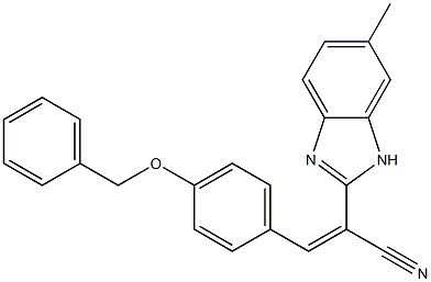 3-[4-(benzyloxy)phenyl]-2-(6-methyl-1H-benzimidazol-2-yl)acrylonitrile 结构式