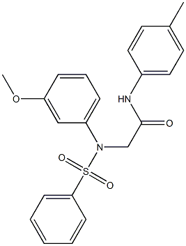 2-[3-methoxy(phenylsulfonyl)anilino]-N-(4-methylphenyl)acetamide 结构式