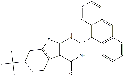 2-(9-anthryl)-7-tert-butyl-2,3,5,6,7,8-hexahydro[1]benzothieno[2,3-d]pyrimidin-4(1H)-one 结构式