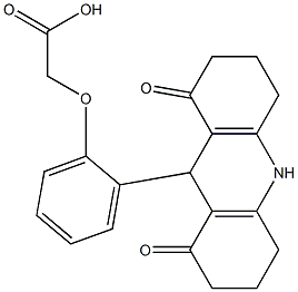 [2-(1,8-dioxo-1,2,3,4,5,6,7,8,9,10-decahydro-9-acridinyl)phenoxy]aceticacid 结构式