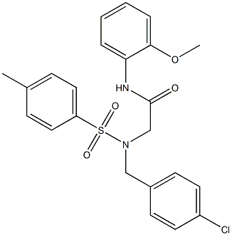 2-{(4-chlorobenzyl)[(4-methylphenyl)sulfonyl]amino}-N-(2-methoxyphenyl)acetamide 结构式