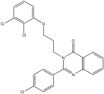 2-(4-chlorophenyl)-3-[3-(2,3-dichlorophenoxy)propyl]-4(3H)-quinazolinone 结构式