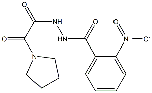 2-nitro-N'-[oxo(1-pyrrolidinyl)acetyl]benzohydrazide 结构式