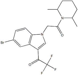 1-{5-bromo-1-[2-(2,6-dimethyl-1-piperidinyl)-2-oxoethyl]-1H-indol-3-yl}-2,2,2-trifluoroethanone 结构式
