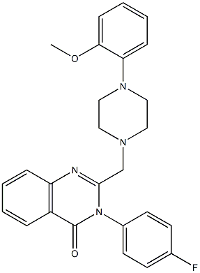 3-(4-fluorophenyl)-2-{[4-(2-methoxyphenyl)-1-piperazinyl]methyl}-4(3H)-quinazolinone 结构式