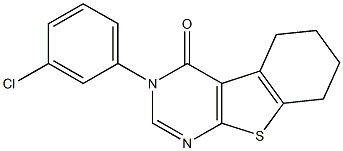 3-(3-chlorophenyl)-5,6,7,8-tetrahydro[1]benzothieno[2,3-d]pyrimidin-4(3H)-one 结构式