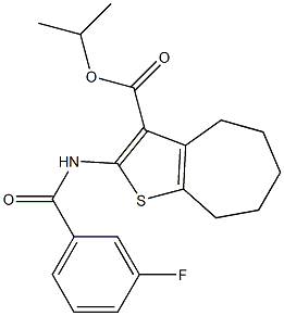 isopropyl 2-[(3-fluorobenzoyl)amino]-5,6,7,8-tetrahydro-4H-cyclohepta[b]thiophene-3-carboxylate 结构式