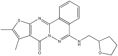 9,10-dimethyl-5-[(tetrahydro-2-furanylmethyl)amino]-8H-thieno[2',3':4,5]pyrimido[2,1-a]phthalazin-8-one 结构式