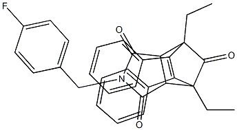 1,7-diethyl-4-(4-fluorobenzyl)-8,9-diphenyl-4-azatricyclo[5.2.1.0~2,6~]dec-8-ene-3,5,10-trione 结构式