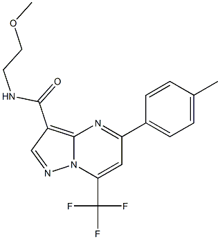 N-(2-methoxyethyl)-5-(4-methylphenyl)-7-(trifluoromethyl)pyrazolo[1,5-a]pyrimidine-3-carboxamide 结构式