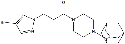 1-(2-adamantyl)-4-[3-(4-bromo-1H-pyrazol-1-yl)propanoyl]piperazine 结构式