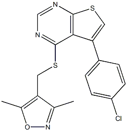 5-(4-chlorophenyl)-4-{[(3,5-dimethylisoxazol-4-yl)methyl]sulfanyl}thieno[2,3-d]pyrimidine 结构式