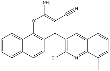 2-amino-4-(2-chloro-8-methyl-3-quinolinyl)-4H-benzo[h]chromene-3-carbonitrile 结构式