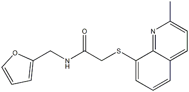 N-(2-furylmethyl)-2-[(2-methyl-8-quinolinyl)sulfanyl]acetamide 结构式