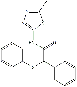 N-(5-methyl-1,3,4-thiadiazol-2-yl)-2-phenyl-2-(phenylsulfanyl)acetamide 结构式