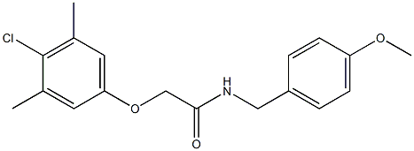 2-(4-chloro-3,5-dimethylphenoxy)-N-(4-methoxybenzyl)acetamide 结构式