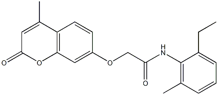 N-(2-ethyl-6-methylphenyl)-2-[(4-methyl-2-oxo-2H-chromen-7-yl)oxy]acetamide 结构式