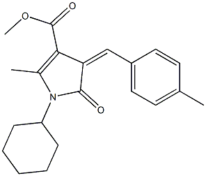 methyl 1-cyclohexyl-2-methyl-4-(4-methylbenzylidene)-5-oxo-4,5-dihydro-1H-pyrrole-3-carboxylate 结构式