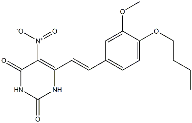 6-[2-(4-butoxy-3-methoxyphenyl)vinyl]-5-nitro-2,4(1H,3H)-pyrimidinedione 结构式