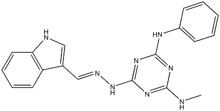 1H-indole-3-carbaldehyde [4-anilino-6-(methylamino)-1,3,5-triazin-2-yl]hydrazone 结构式