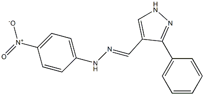 3-phenyl-1H-pyrazole-4-carbaldehyde {4-nitrophenyl}hydrazone 结构式