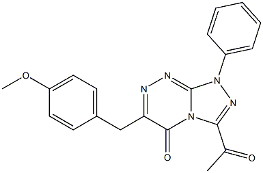 3-acetyl-6-(4-methoxybenzyl)-1-phenyl[1,2,4]triazolo[3,4-c][1,2,4]triazin-5(1H)-one 结构式