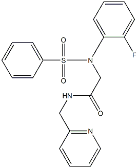 2-[2-fluoro(phenylsulfonyl)anilino]-N-(pyridin-2-ylmethyl)acetamide 结构式
