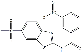 3-nitro-N-[6-(methylsulfonyl)-1,3-benzothiazol-2-yl]benzamide 结构式