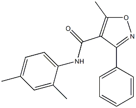 N-(2,4-dimethylphenyl)-5-methyl-3-phenyl-4-isoxazolecarboxamide 结构式