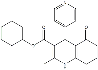 cyclohexyl 2-methyl-5-oxo-4-(4-pyridinyl)-1,4,5,6,7,8-hexahydro-3-quinolinecarboxylate 结构式
