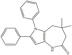 7,7-dimethyl-1,2-diphenyl-4,6,7,8-tetrahydropyrrolo[3,2-b]azepin-5(1H)-one 结构式