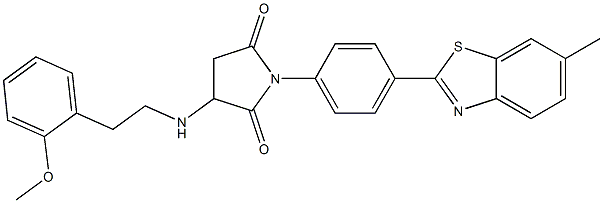 3-{[2-(2-methoxyphenyl)ethyl]amino}-1-[4-(6-methyl-1,3-benzothiazol-2-yl)phenyl]-2,5-pyrrolidinedione 结构式