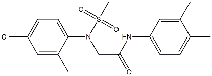 2-[4-chloro-2-methyl(methylsulfonyl)anilino]-N-(3,4-dimethylphenyl)acetamide 结构式