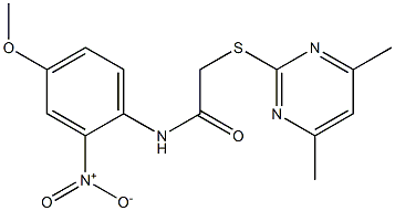 2-[(4,6-dimethylpyrimidin-2-yl)sulfanyl]-N-[2-nitro-4-(methyloxy)phenyl]acetamide 结构式