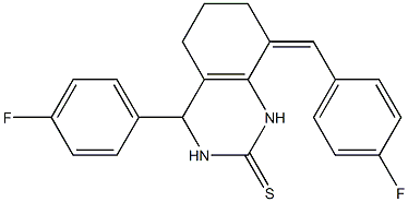 8-(4-fluorobenzylidene)-4-(4-fluorophenyl)-3,4,5,6,7,8-hexahydro-2(1H)-quinazolinethione 结构式